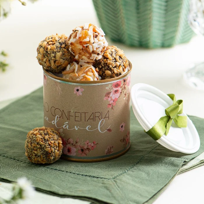 Latinha de Trufas, Grão Confeitaria Saudável